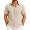 Chemise homme M beige à manches courtes style décontracté