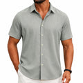 Chemise homme M gris clair à manches courtes coupe droite