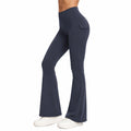 Pantalon femme S bleu marine extensible taille haute évasé à poches