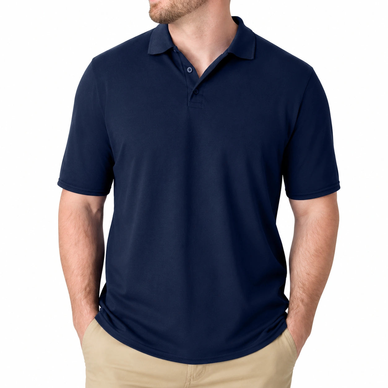 Polo homme taille M bleu marine à manches courtes style décontracté