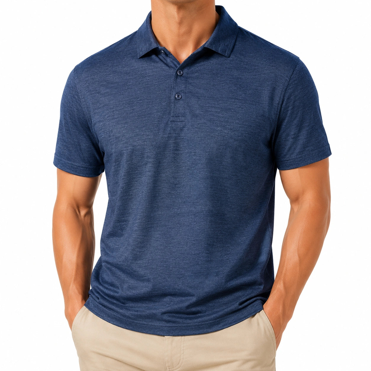 Polo homme M bleu marine manches courtes coupe classique