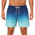 Short de bain homme M en tissu synthétique bleu dégradé à taille élastique