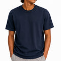 T-shirt homme M bleu marine en maille texturée coupe décontractée