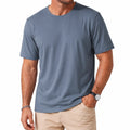 T-shirt homme taille L bleu ardoise à manches courtes col rond coupe droite